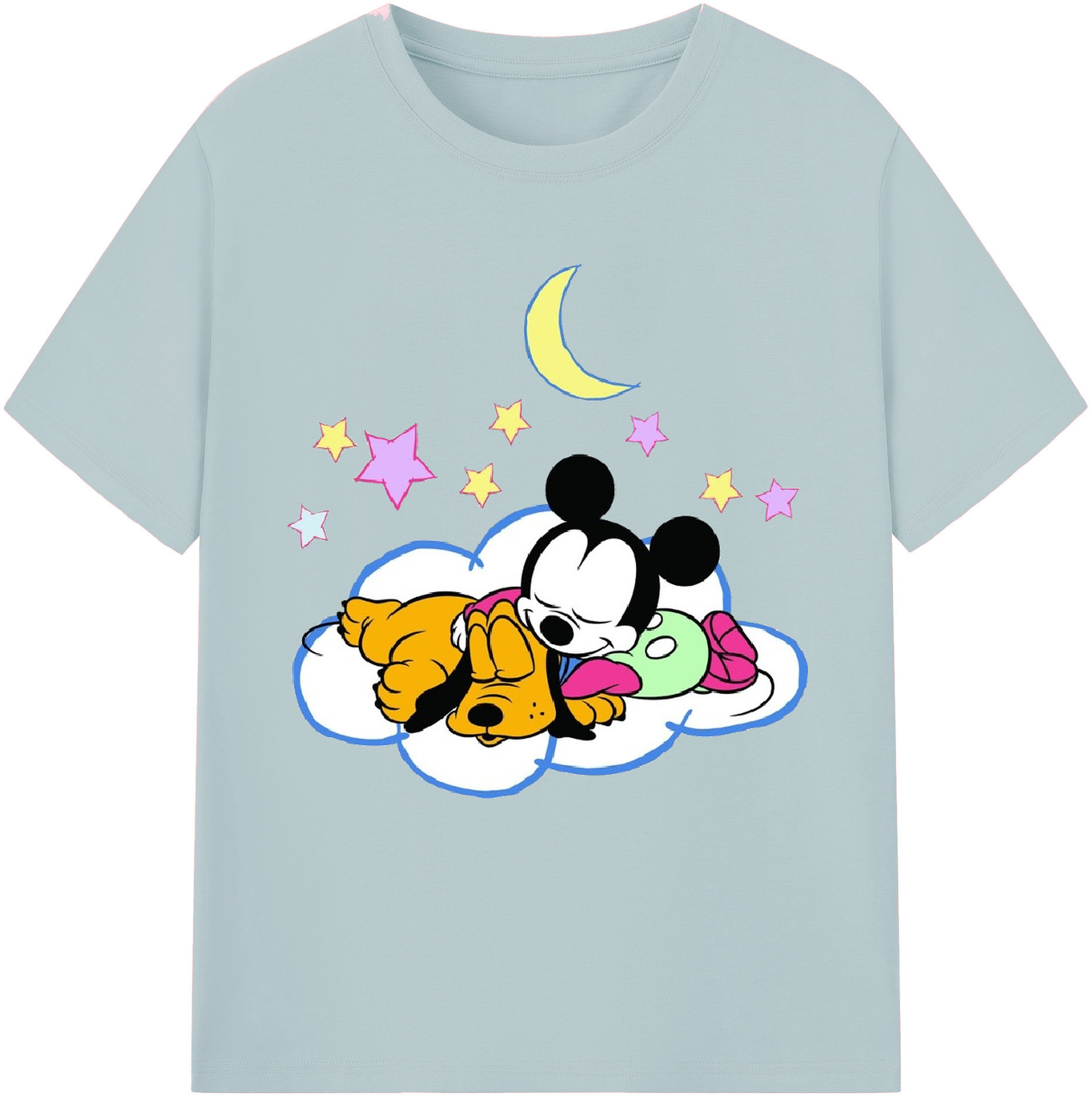 （画像用） ミッキーマウス Mickey Mouse 綿100％半袖Tシャツ（フロントプリント）